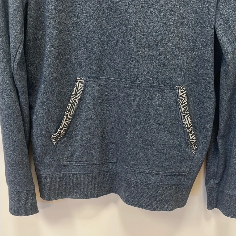 PacSun Men's Blue Hoodie with Patterned Hood - Picture 3 of 6